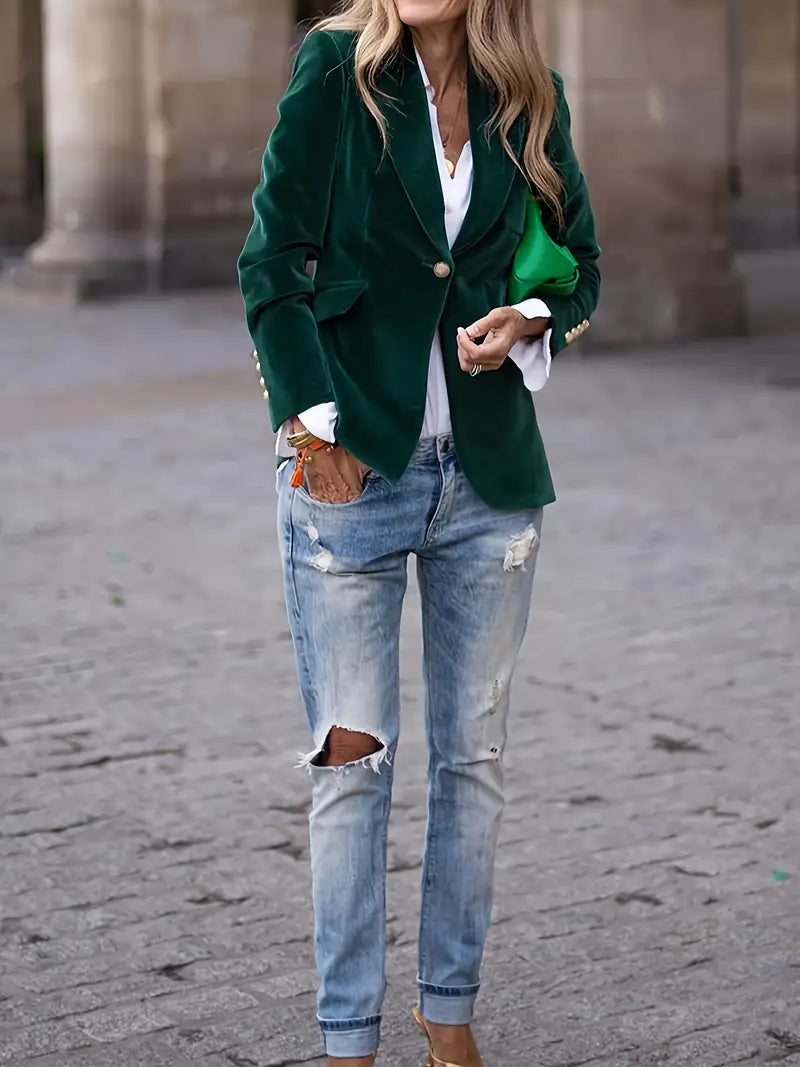 VIVIAN | VELVET GULL-KNAPP BLAZER