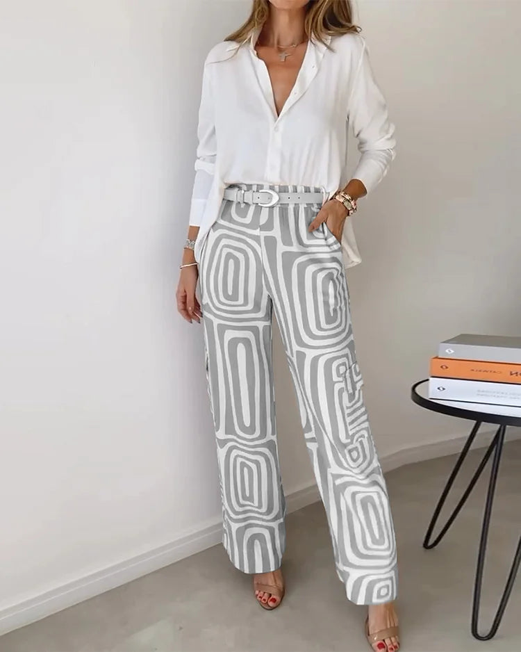 Lea Bergen™ | Retro-Chic Sett med Vide Bukser