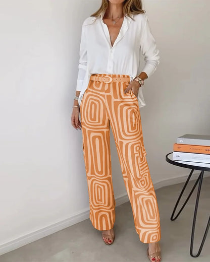 Lea Bergen™ | Retro-Chic Sett med Vide Bukser