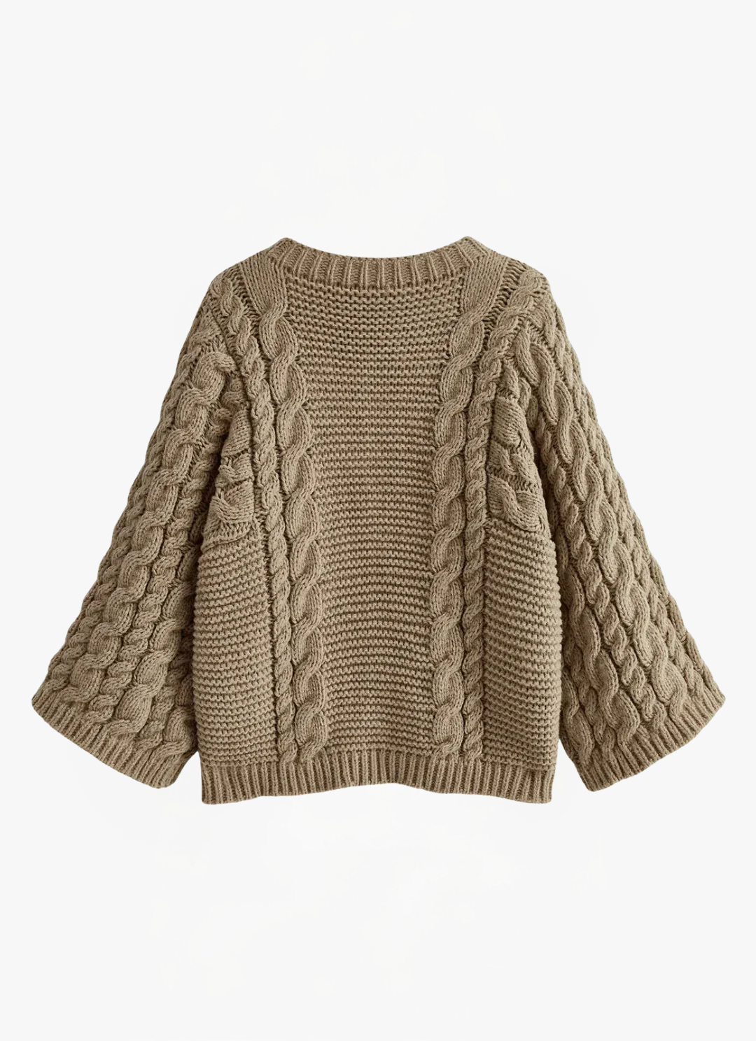 Lea Bergen™ | Genser med Rund Hals i Kabelstrikk
