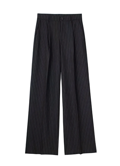 Lea Bergen™ | Elegant Grå Bredbukse