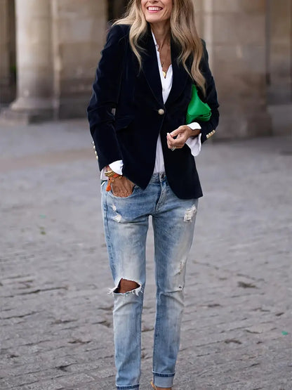 VIVIAN | VELVET GULL-KNAPP BLAZER