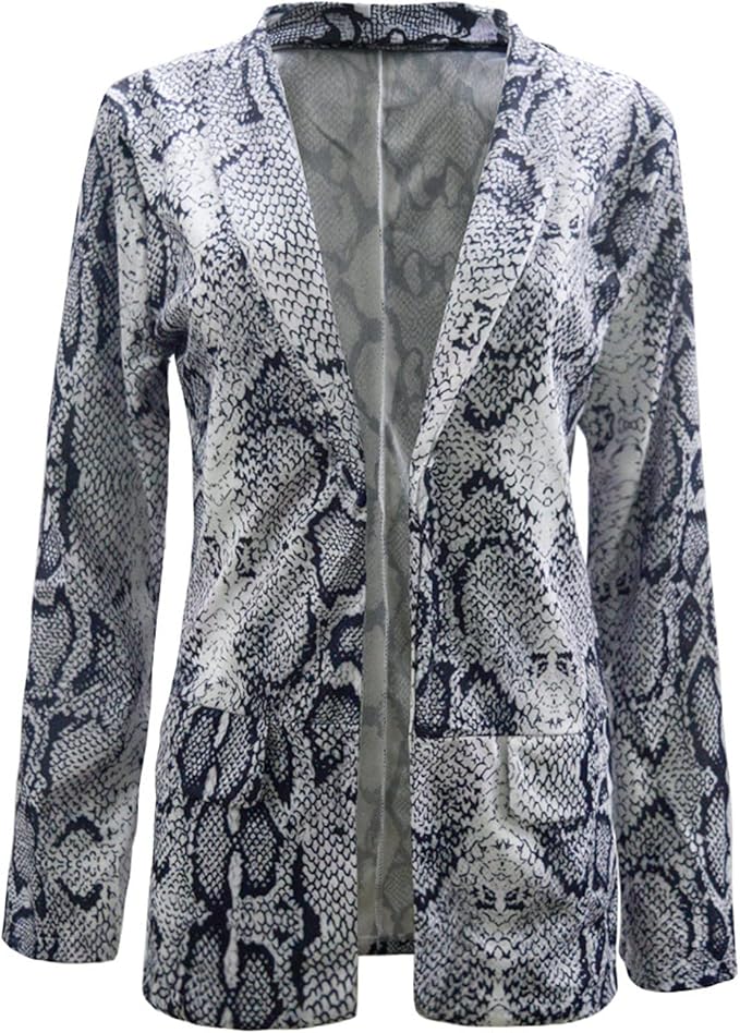 FAYE | BLAZER MED SNAKESKIN-MØNSTER