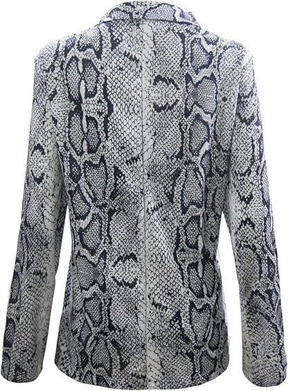 FAYE | BLAZER MED SNAKESKIN-MØNSTER