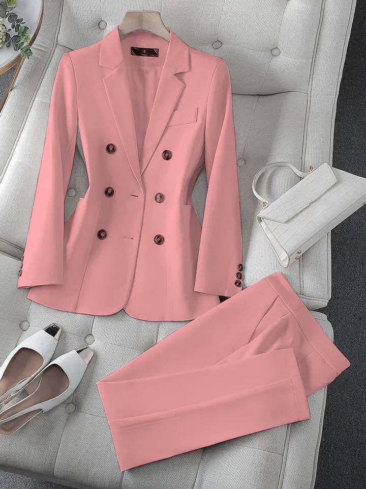Lea Bergen™ | Blazer- og bukseensemble i nude