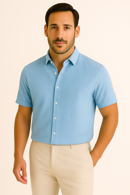 Aron | Elegant sommer skjorte med stående krage