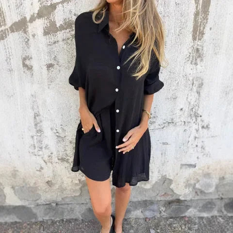 Lea Bergen™ | Linsett med skjorte og shorts