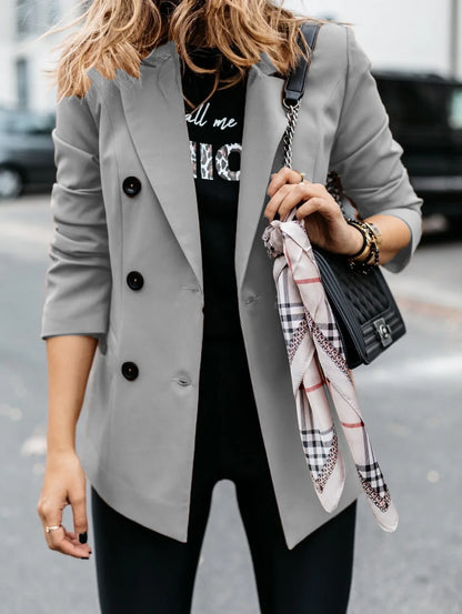 SABRINA | DOBBELT KNAPPET LANG BLAZER