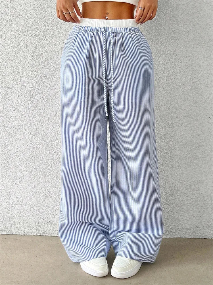 Lea Bergen™ | Stripete Bred Bukse