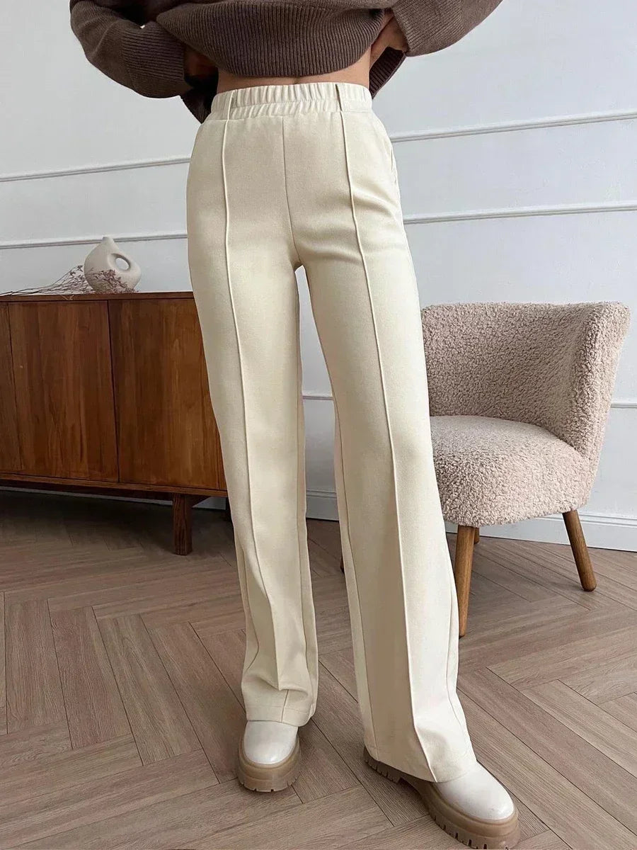Lea Bergen™ | Elegant Bukse med Elastisk Midje