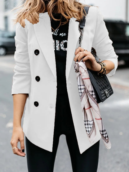 SABRINA | DOBBELT KNAPPET LANG BLAZER