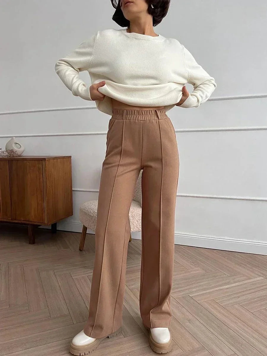 Lea Bergen™ | Elegant Bukse med Elastisk Midje