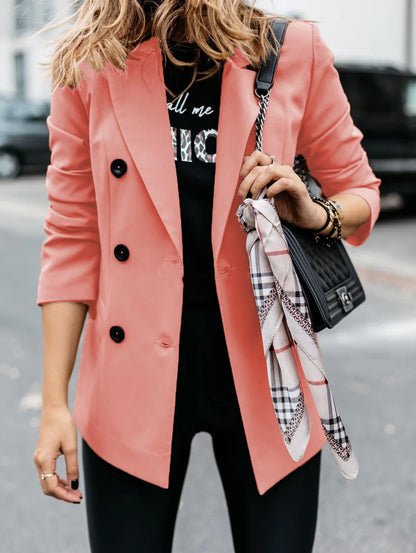 SABRINA | DOBBELT KNAPPET LANG BLAZER