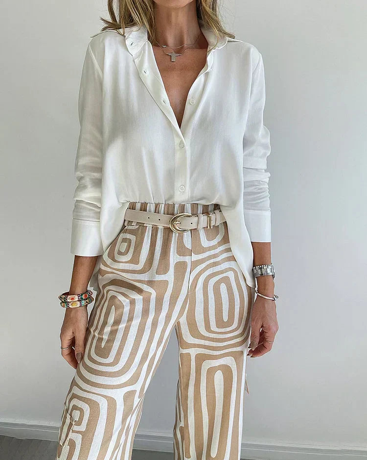 Lea Bergen™ | Retro-Chic Sett med Vide Bukser