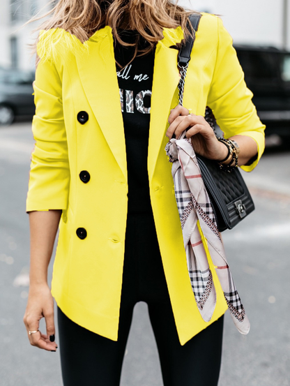 SABRINA | DOBBELT KNAPPET LANG BLAZER